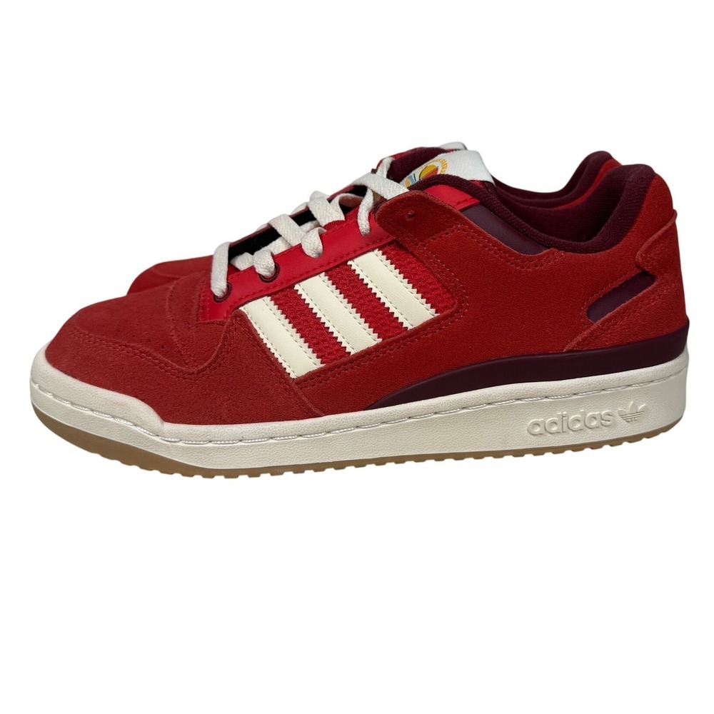 NWOT Adidas Originals Forum Low CL Red/Off White/Gum Men's Shoes IE7176, Size 8 - Picture 4 of 11